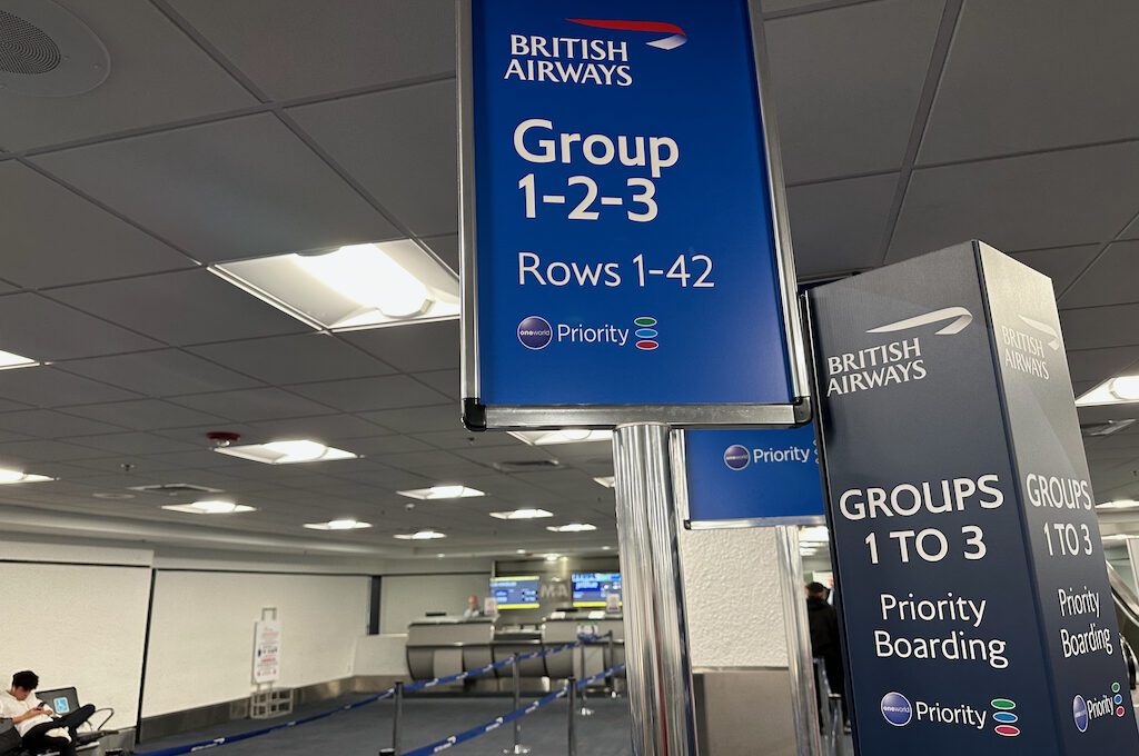 British airways boarding area