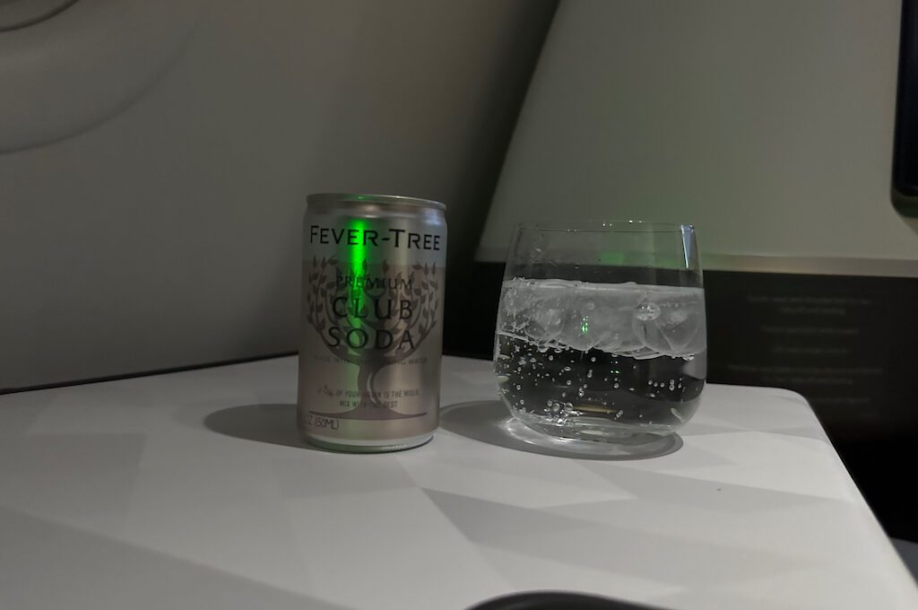 Delta One Suite A330-900neo sparkling water