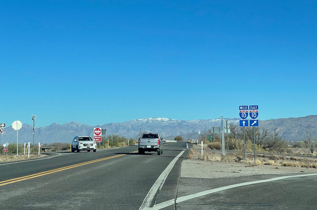 Santa Catalina Mountains with snow