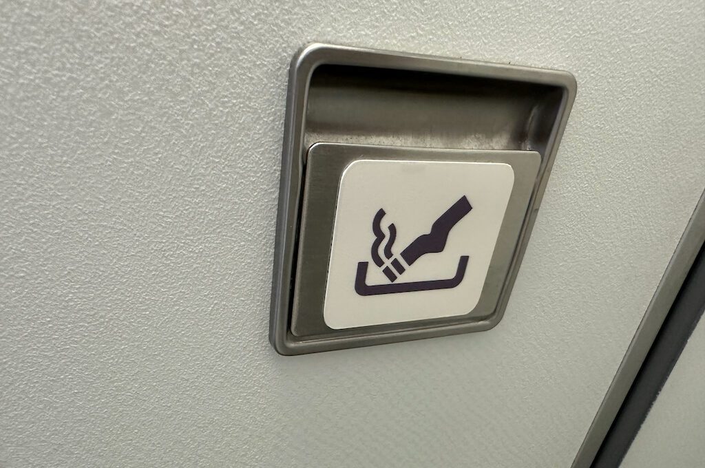 Airline bathroom ashtray