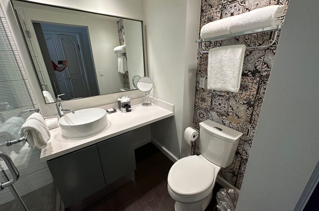 Hotel Colonnade Coral Gables bi level room bathroom