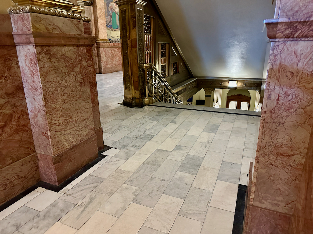 Colorado State Capitol Yule marble and rose onyx