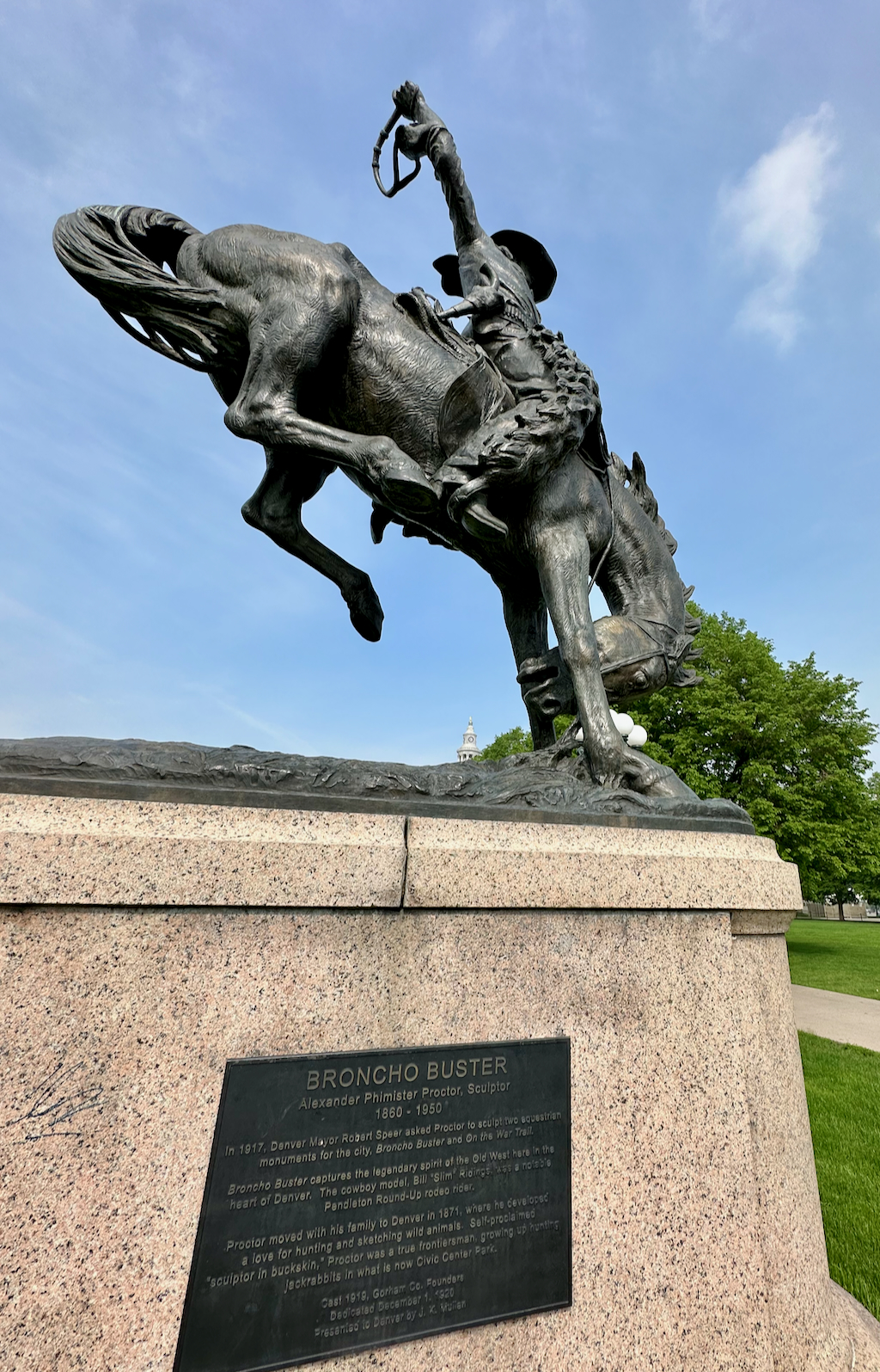 Denver's Civic Center Park Bronco Buster Statue
