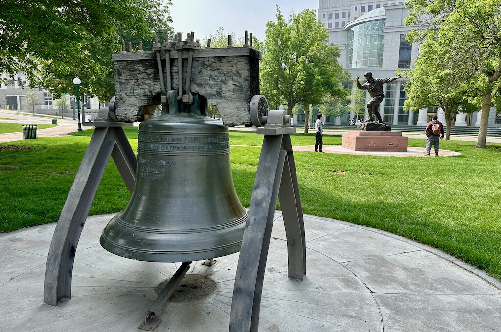 Denver's Civic Center Park Liberty Bell replica