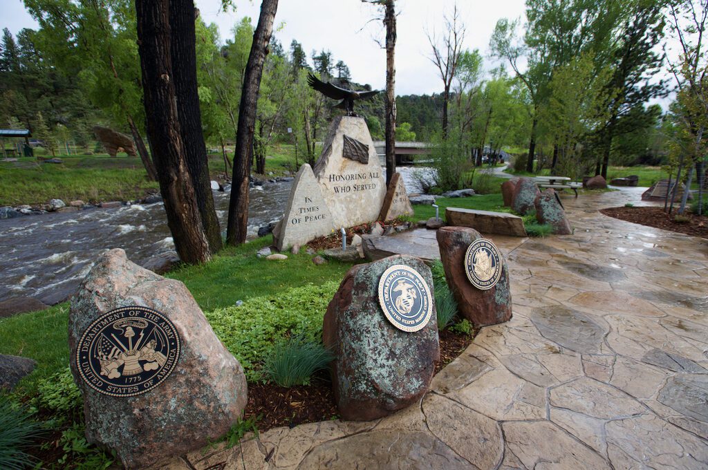 Estes Park River Walk veterans monument