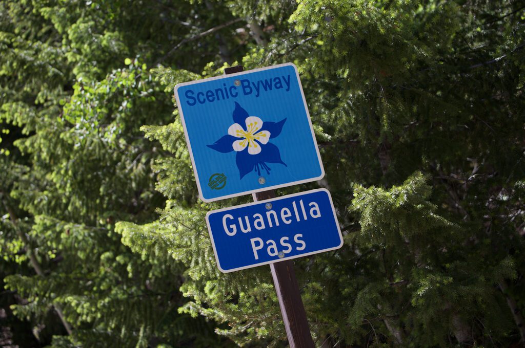 Guanella Pass Scenic Byway sign