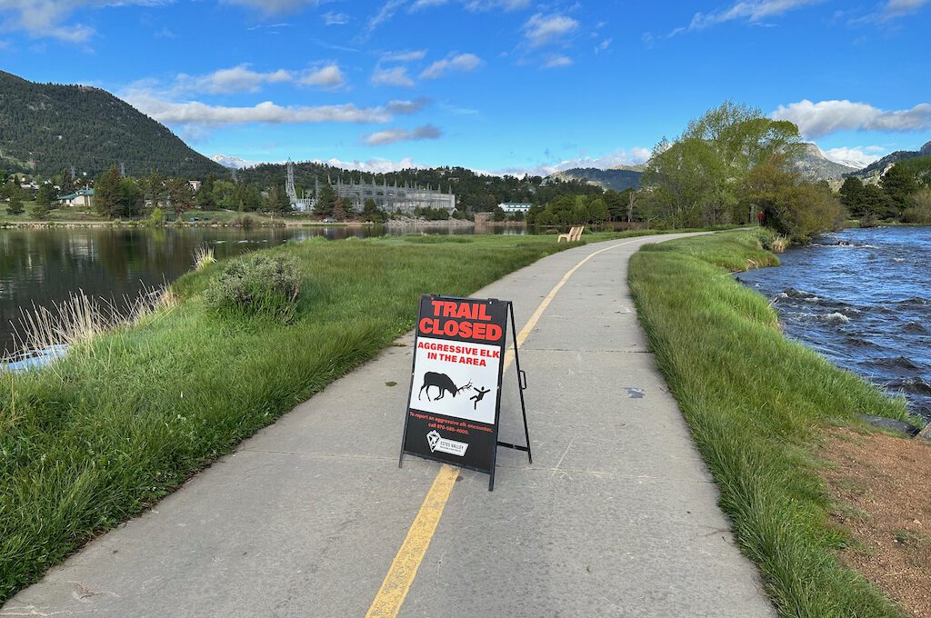 Lake Estes Trail closed sign