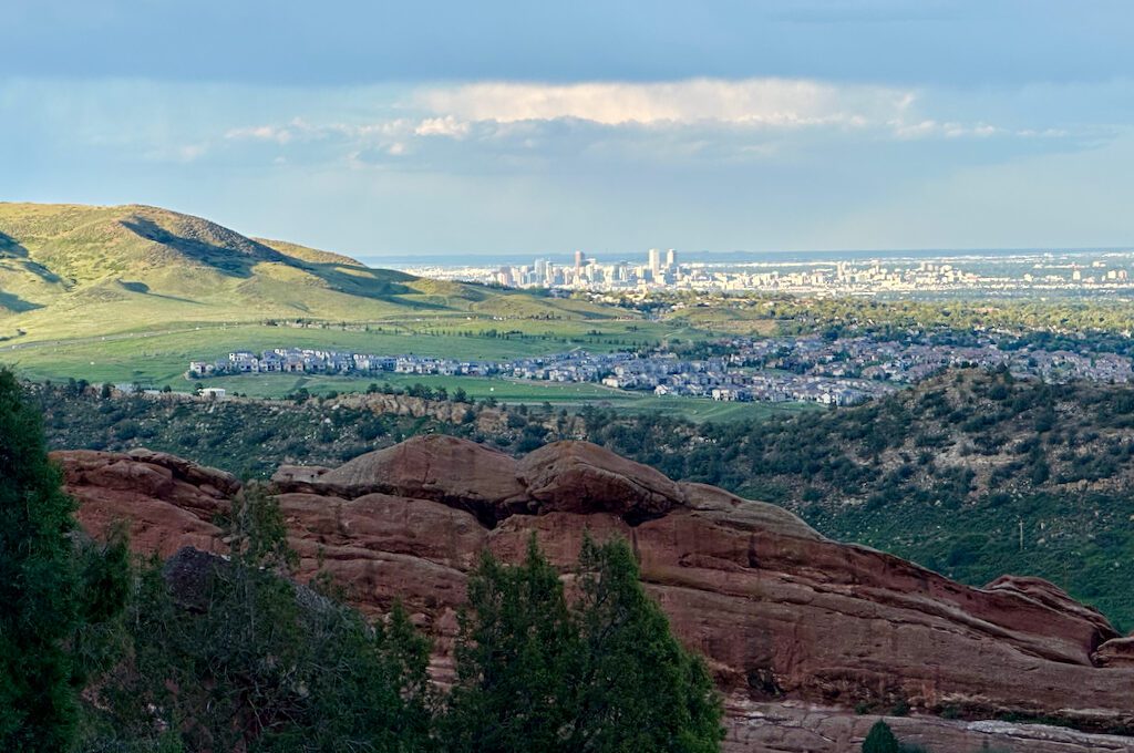 Red Rocks Amphitheater Denver skyline view