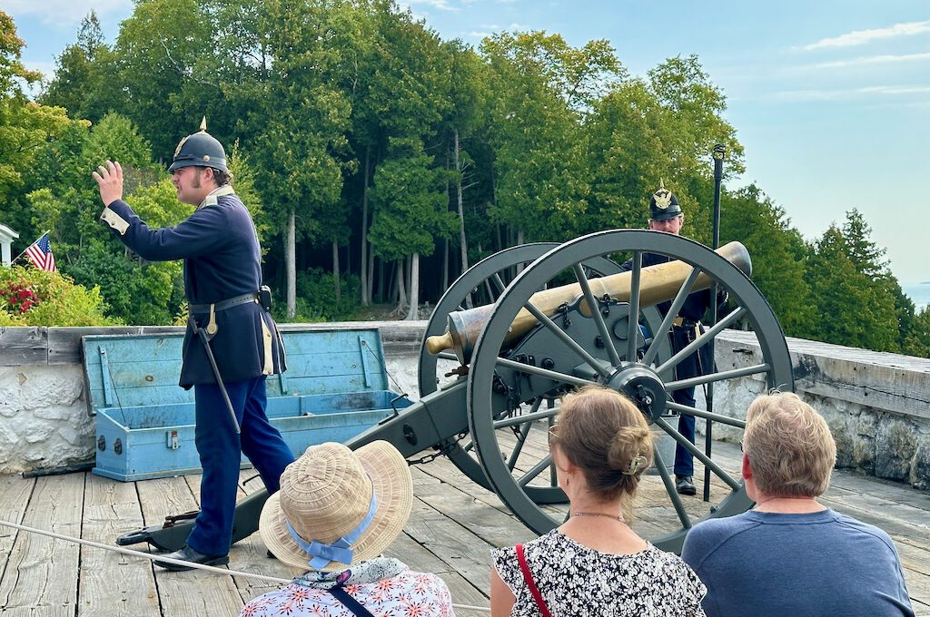 Fort Mackinac canon demonstration