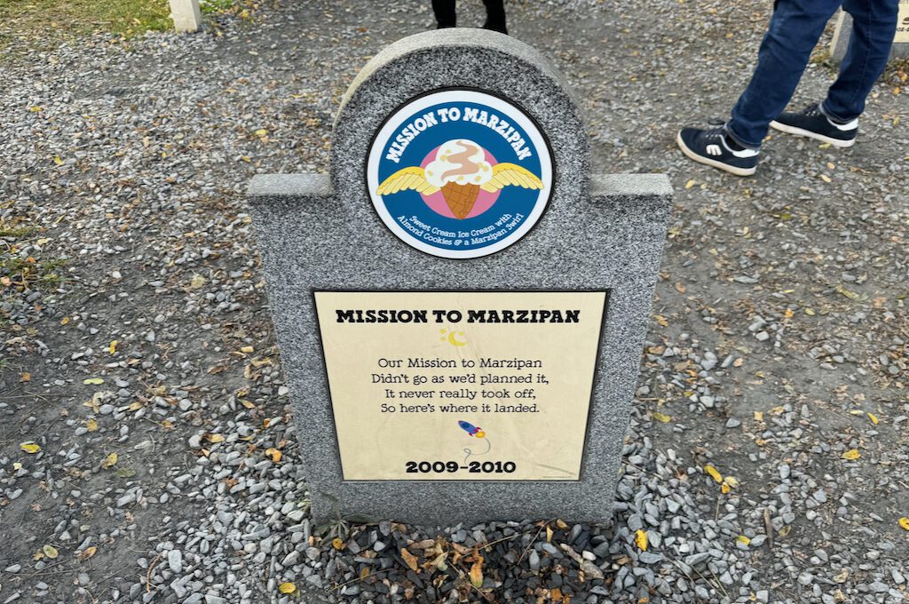 Ben and Jerry’s Factory flavor graveyard tombstone