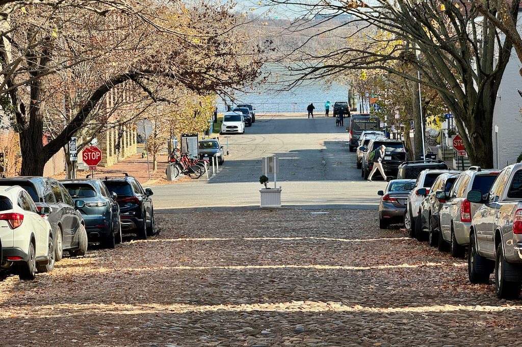 Captains Row in Old Town Alexandria view of water