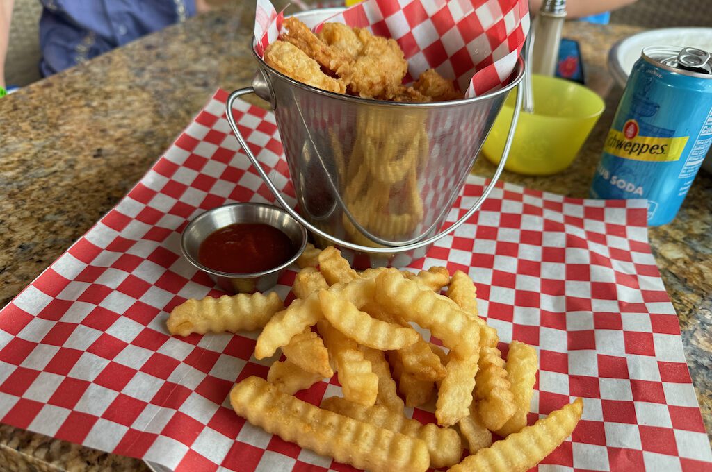 Seafood on Carnival Cruise shrimp bucket