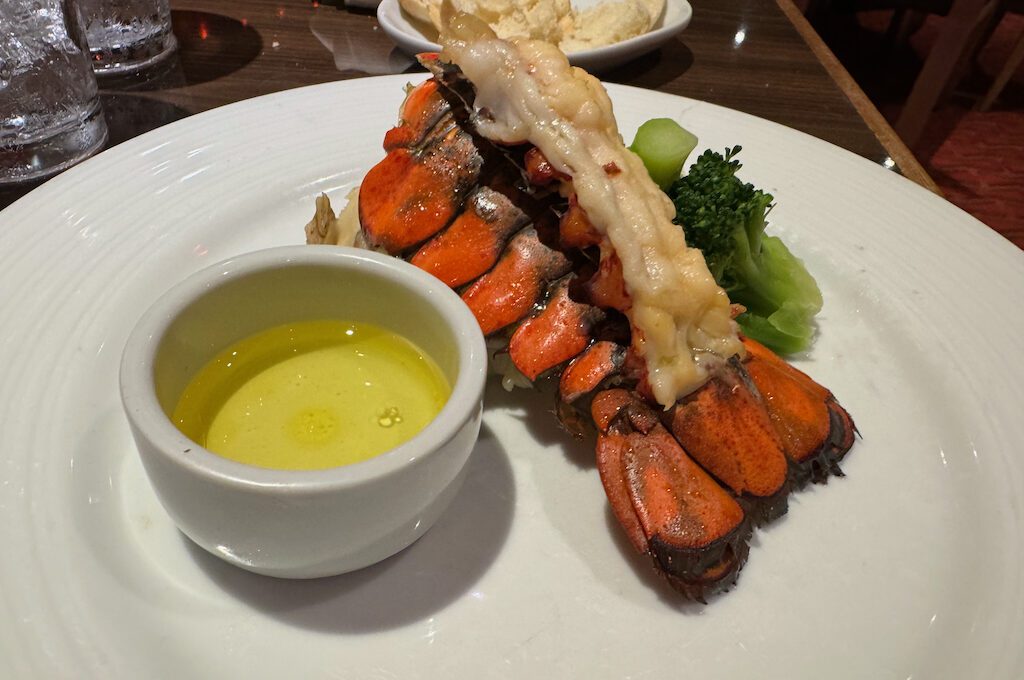 Seafood on Carnival Cruise lobster tail
