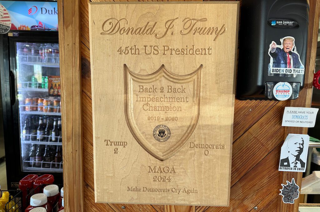 Trump Burger plaques