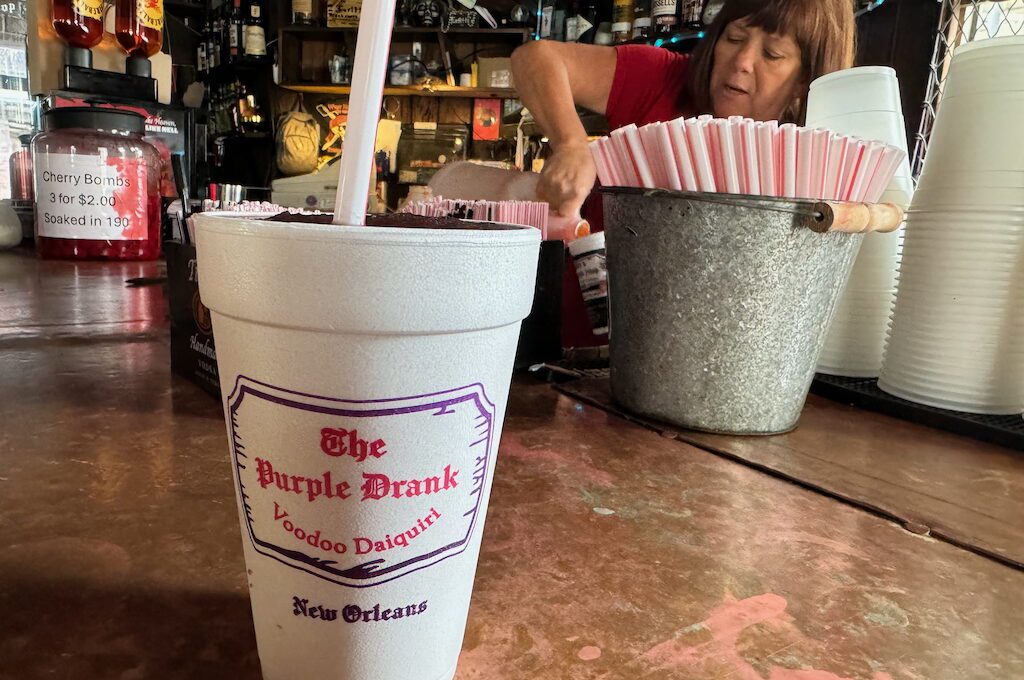 Lafitte’s Blacksmith Shop Bar purple drank