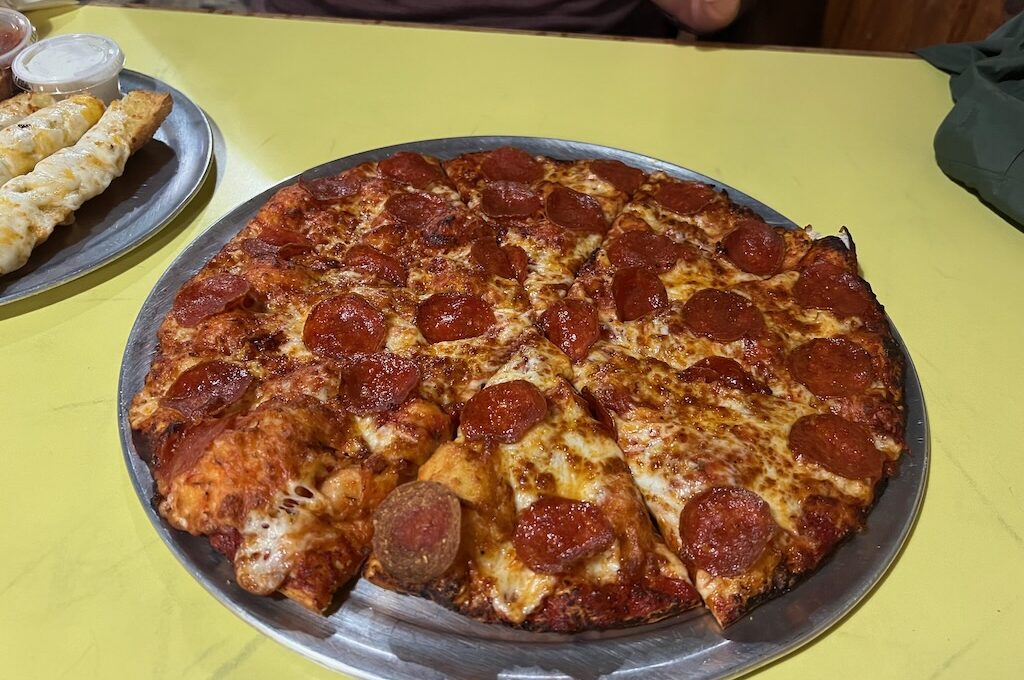 Pepperoni pizza at Bullwinkle’s Downtown Juneau