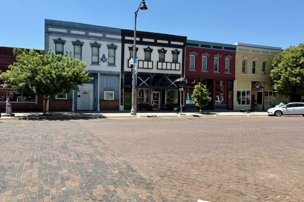 Old style buildings on main street Lindsborg, Kansas