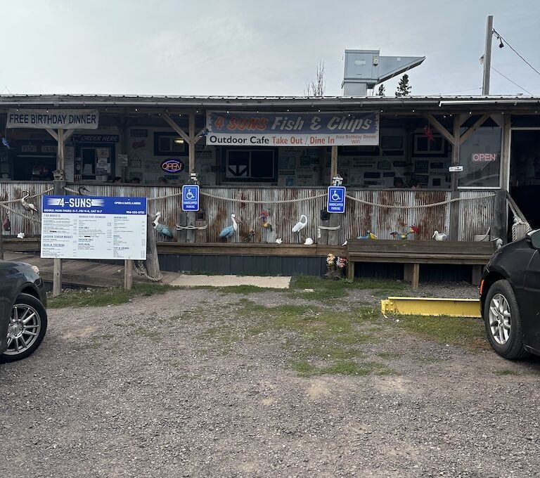Exterior of Four Suns Fish & Chips