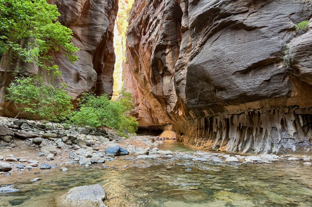 The Narrows Zion National Park with glowing light