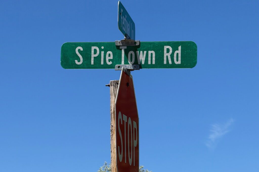 Pie Town street sign