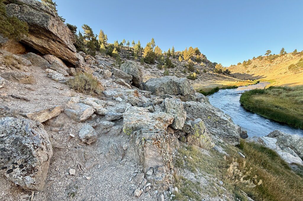 Hot Creek geological area rocky path
