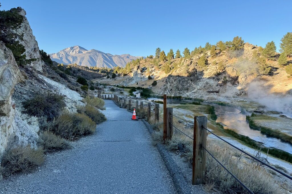 Hot Creek geological area paved path